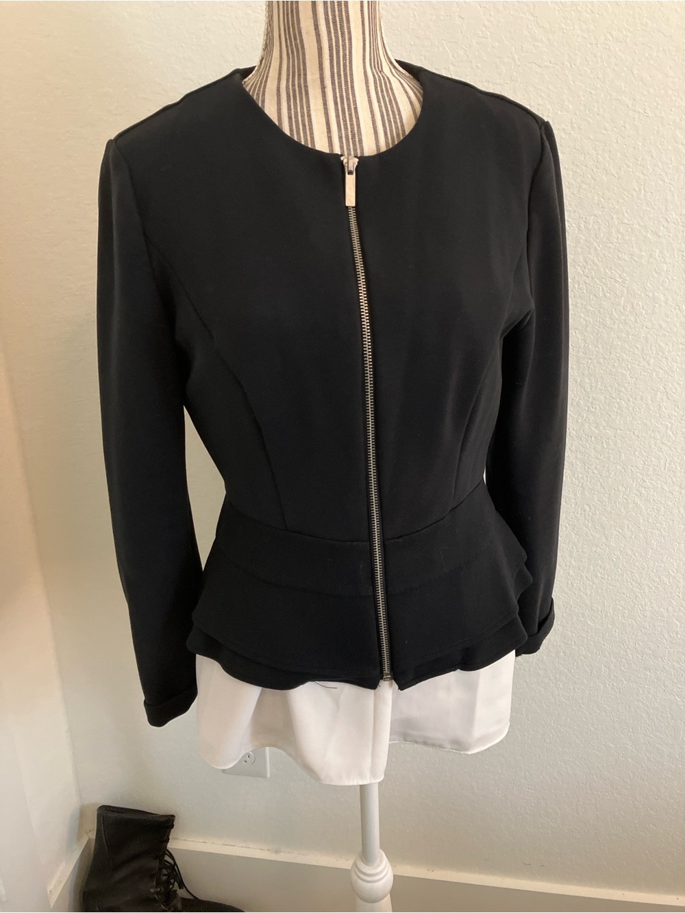 Mossimo Supply Co. Black Peplum Zip Jacket